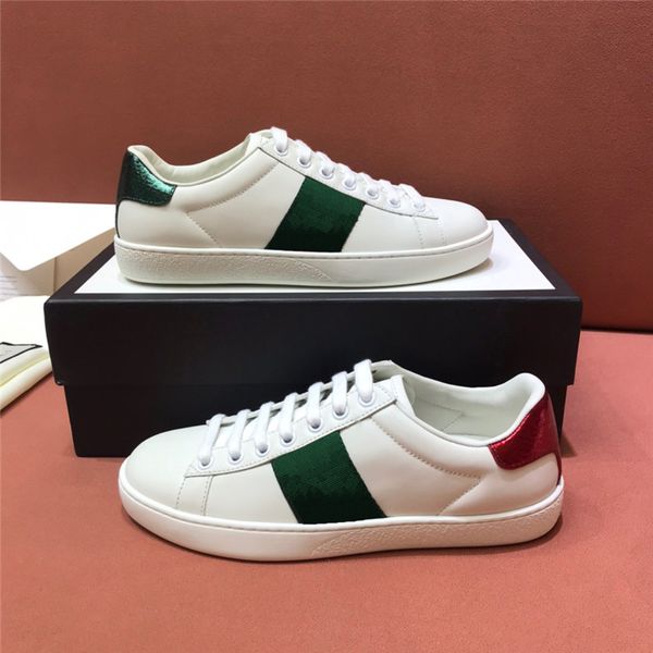 Chaussures de créateurs Chaussures Sneaker Hommes Femmes Baskets Blanc Vert Stripes Sneaker Fleur Chaussure Brodée Entraîneur Plat 35-48 Boîte