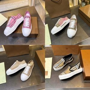 Chaussures de créateur Femme Sneaker Hommes Chaussure Toile Sneaker Check Stripe Low-Top Vintage Plate-forme Baskets Impression Mocassins En Cuir Caoutchouc Denim Mocassins