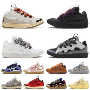 Designer schoenen Curb lederen nappa kalfsleer reliëf sneakers casual heren vrouwen zwarte buitensporttrainers luxe vintage sneaker blauw grijs zwart wit oranje