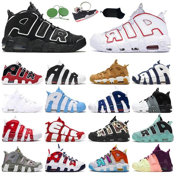 Chaussures de designer Mode Uptempos Pippen Hommes Femmes Chaussures de basket-ball Atlanta Peace Love Gym Rouge Blanc Aqua Gum Island Green Baskets de sport de créateurs