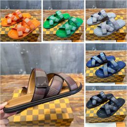 Zapatos de diseñador moda Venecia Men Oasis Mulas zapatillas de ternero Conexión de cuero de cuero Sandalia de verano Mirabeau Mirabeau Sandal de sándalo de playa 40-45