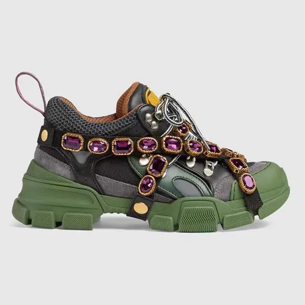 Chaussures de créateurs baskets Flashtrek avec cristaux amovibles surdimensionnés Bottes de randonnée extérieures Botties de cheville Men Femmes Unisexe Trainer Mountain Mouper Cuir 05
