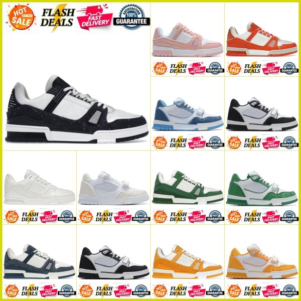 Zapatos de diseñador Plano Zapatillas de deporte de lujo Entrenador Zapato casual Denim Lona Cuero Blanco Verde Rojo Azul Carta Plataforma de moda Para hombre para mujer Entrenadores bajos Zapatillas de deporte Tamaño 36-45