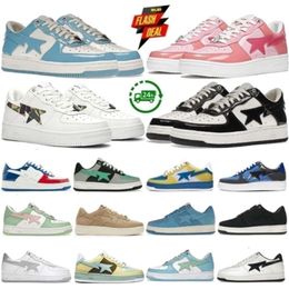 Chaussures de créateurs pour baskets basses noires Black Blue rose orange vert gris triple blanc marron beige bleu marine combo entraîneurs masculins