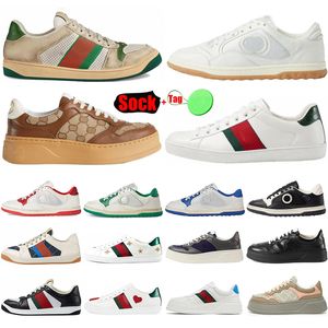 Designer schoenen voor mannen dames mac80 aas casual vintage reliëf screener sneakers gestreepte dikke platform lederen walk trainers luxe plaatvormige chaussure oude vader