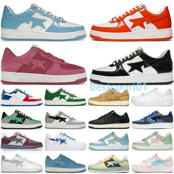 Chaussures de créateurs pour hommes femmes baskets basses noir blanc bleu bébé orange camouflage vert daim rose pastel nostalgique bordeaux gris baskets de mode pour hommes B33