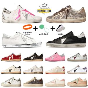 Chaussures de créateurs Golden Femmes Super Men Star Casual New Luxury Shoe Italie Sneakers Sequin Classic Gooses White Do Casual Shoe Old Dirty Lace Up Woman Man Outdoor