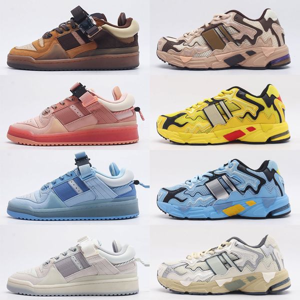 Chaussures de créateurs Chaussures de randonnée Bad Bunny Forum 84 Chaussures décontractées basses Hommes Femmes Boucle Crème Jaune Bleu Teinte Oeuf de Pâques Sports de plein air Baskets Hommes