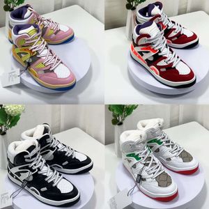 designer schoenen wandelschoenen heren dames schoenen platte sneakers top panda reliëf casual schoenen leer wit groen rood blauw letter mode platform 537