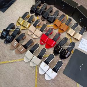 Designerschoenen, Italiaanse modeprint damesschoenen met vierkante kop, platte slippers met hoge hakken, casual damespantoffels Luxe geborduurde letterschoenen sas