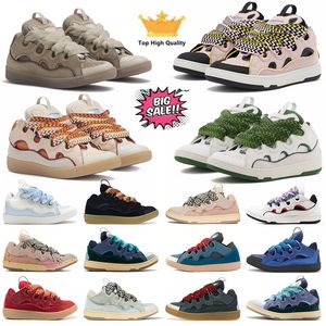 Chaussures de créateurs Lavinas Curbs Sneakers Mesh Laceup Lavines Chaussures Sneakes Lavins en cuir en relief pour hommes pour femmes en Nappa Calfskin Shoe