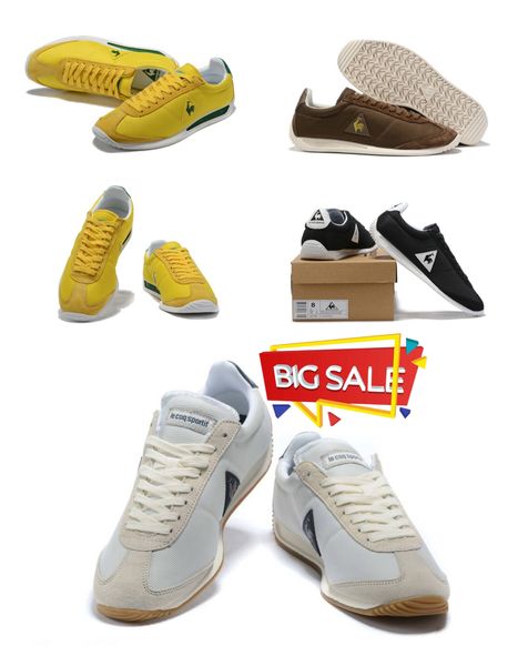 Chaussures designer le Coq Casual Shoes Sneakers Chaussures Chaussures Femmes Hommes Soft Jogging Size Black Yellow Livraison gratuite Classic French Rooster Gai