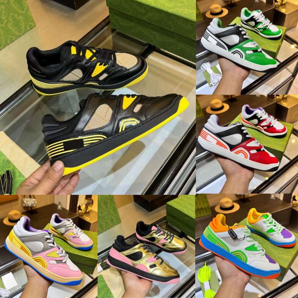 Chaussures de créateur en cuir Sneaker hommes en cours d'exécution Vintage chaussures de sport décontractées formateurs chaussures de basket-ball de style bas EU35-46 avec boîte 529