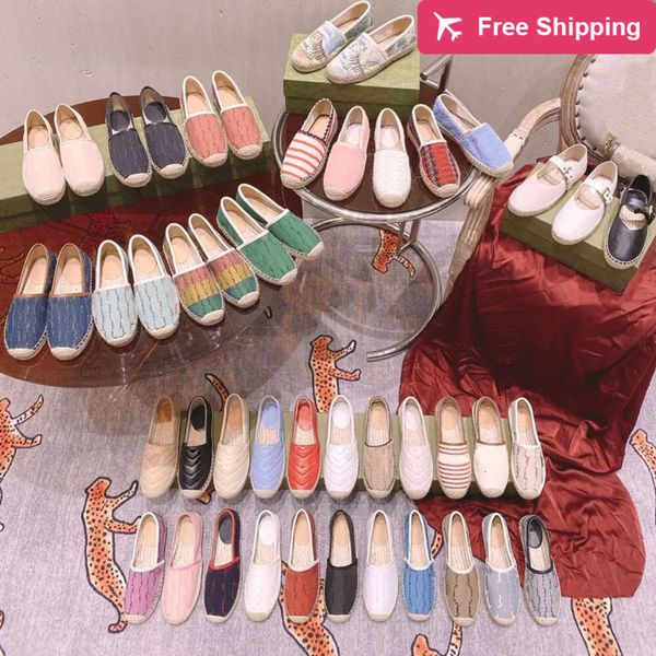 Designer Chaussures Locs de mode Casual Shoe Classics Femmes Espadrilles Femmes Jacquard Espadrille Toile plate et vrai