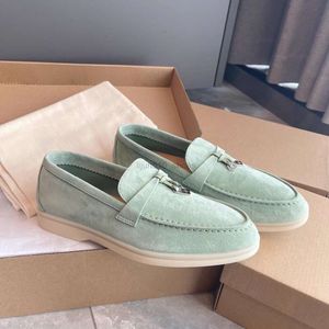 Designer schoenen loro mannen dames schoenen loafers plat suede lederen zomer walk comfort loafer slip on laafer rubber flats loro piano schoen chaussure schuhe eur 35-44