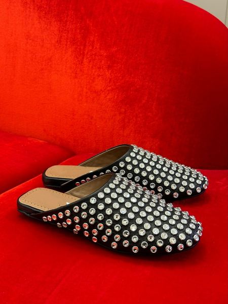 zapatos de diseño sandalias de lujo sandalias de moda cuero genuino con tamaño de cristal35 a 41 colores blanco negro de entrega rápida precio al por mayor