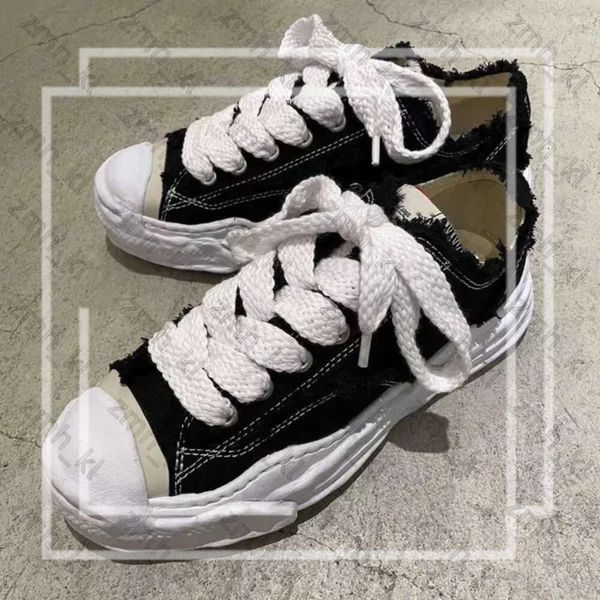 Zapatos de diseñador Maison Mihara Yasuhiro Una especie de pasteles zapatos disueltos gruesos con lienzo crudo de lienzo