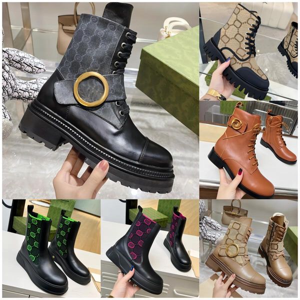 Botas Matelasse de diseñador para mujer, botas bordadas de lujo, zapato de invierno con suela gruesa, botines con plataforma en relieve para el desierto