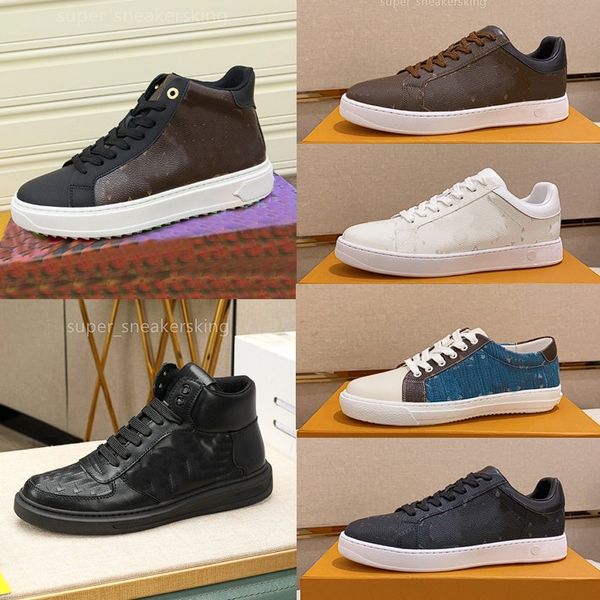 Zapatos de diseñador para hombre, zapatillas de deporte Beverly Hills, zapatillas de deporte de piel de becerro, zapatillas de deporte con plataforma de goma, zapatillas con estampado en relieve