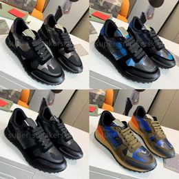 Designer Schoenen Mannen Camouflage Sneakers Mannen Klinknagel Schoenen Studded Flats Mesh Camo Echt Leer Casual Trainers Met Doos 38-46