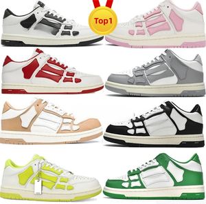 Designer schoenen Heren Casual Schoenen Skeletbeenderen Dames Sportschoenen Retro Sneakers Zwart rood Wit Grijs Skel Top Lage Casual Schoenen Echt Lederen Trainer Sneakers