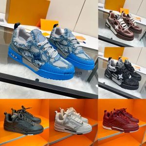 Designer schoenen mannen sneaker skate sneakers kalf lederen trainer platform schoenen sneakers rubber casual schoen vintage low-top trainer veter skate schoenen maat 38-45