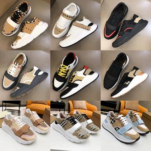 Designer schoenen mannen sneakers dames casual schoenen vintage sneaker platform trainers klassieke check printing lederen flat trainer mode loper