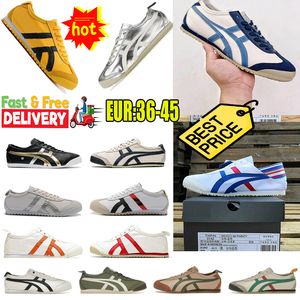 Designer schoenen heren Mexico 66 Slip-on lederen veter sneakers gom zwart wit gele dames sporttrainers gai lage prijs