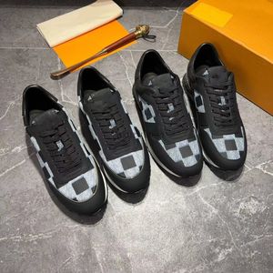 Designer schoenen heren Run Away nieuwe sneakers modetrend beroemd merk echt leer Damier patroon zwart lederen bekleding retro lichtgewicht sneaker 1.25 05