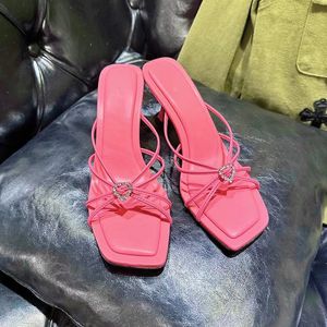 Chaussures de créateurs Mule Slippers glisse Sandales Blocs gros talons talons 7cm Open-Toe’s Women's Luxury Designers Factory Cuir Factory Footwear avec boîte