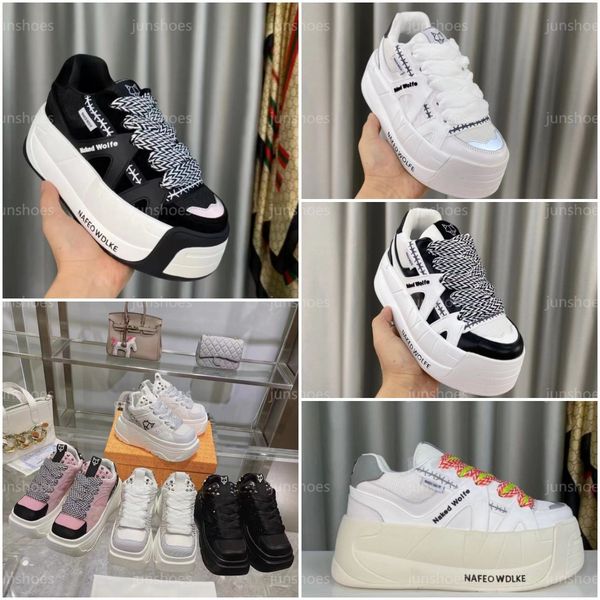 Diseñador Sinner Sneaker NAKED WOLFE Fantasy Snatch Kosa Zapatillas de deporte Mujer Plataforma Diamantes blancos Zapatos deportivos casuales Cuero de lujo Cabeza cuadrada Zapatos para papá Tamaño 35-41