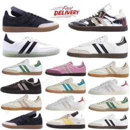 Chaussures de designer og sambaas baskets entraîneurs blancs noyau noir bonners 2024 Nouveau végétalien végétalien noir blanc mens beige bleu beige