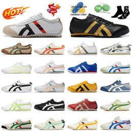 designer schoenen Onitsukass Tiger Mexico 66 Lifestyle Sneakers Dames Heren casual schoenen Zwart Wit Blauw Geel Beige Zilver Gebroken groen Low Fashion Trainers Loafer sport