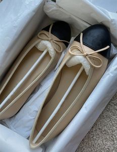 Zapatos de diseñador París marca espalda ballet pisos diseñador zapato mujer primavera cuero acolchado resbalón en bailarinas para mujer lujo punta redonda zapatos de vestir para mujer HJ2G 01