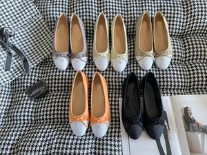 Designer schoenen Parijs merk channle designer zwarte ballet flats schoenen dames lente gewatteerde lederen slip ballerina luxe ronde neus dames jurk schoen