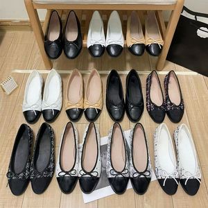 Designer schoenen Parijs merk designer zwarte ballet flats schoenen dames gewatteerde lederen slip-on ballerina luxe ronde neus dameskleding schoenen slingbacks