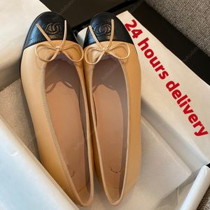 Designer schoenen Parijs merk designer zwarte ballet flats schoenen dames gewatteerde lederen slip op ballerina luxe ronde neus dames kleding schoenen slingbacks