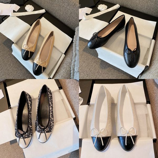 designer shoes Paris marque designer noir ballerines chaussures femmes printemps matelassé en cuir véritable sans lacet ballerine luxe bout rond dames chaussures habillées 114 01