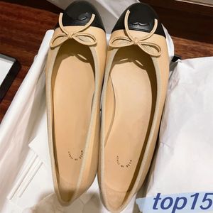 Channellies Shoe Chaussures de créateurs Paris Marque Noir Ballerines Chaussures Femmes Printemps Matelassé En Cuir Véritable Slip sur Ballerine De Luxe Bout Rond Dames Robe Chaussures HJ2G