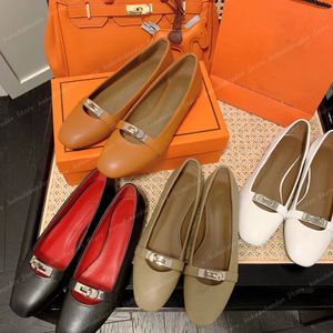 Designer schoenen Paris Brand Loafers Black Ballet Flats schoenen Dames Spring gewatteerd echte lederen slip op ballerina luxe damesjurkschoenen