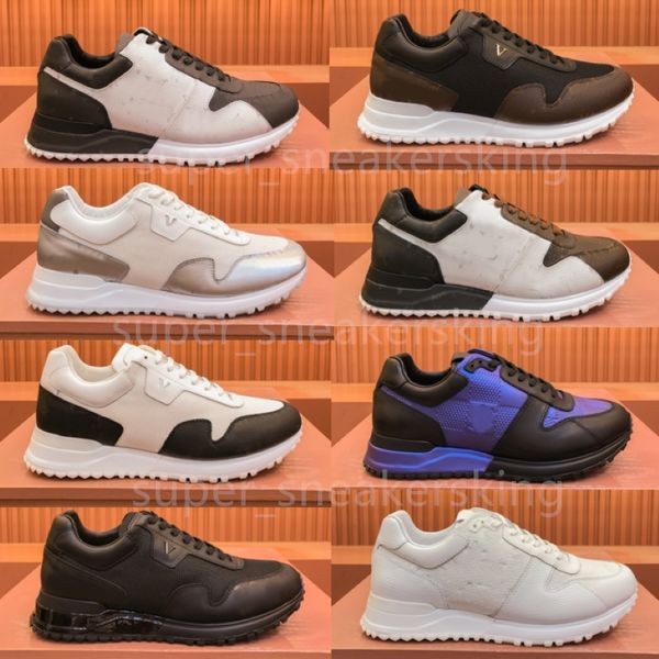 Zapatos de diseñador RUN AWAY Zapatillas de deporte para hombre Zapatillas de piel de becerro Zapatillas para correr al aire libre Zapatos de estilo empalmado