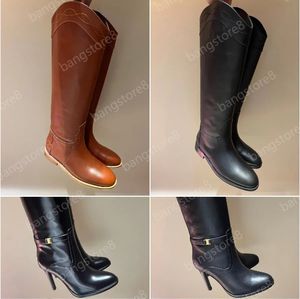 Zapatos de diseñador Saint Women Kate Chateau 30 botas de lujo Diane Grained Boots Cuero de alta calidad Martin Botas largas Tamaño 35- 41