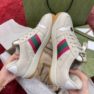 Chaussures de créateurs Screener Baskets Hommes Femmes Baskets Stripe Rétro Cuir Sneaker Luxe Plat Vintage Couple Automne Hiver Patchwork Chaussures De Plein Air