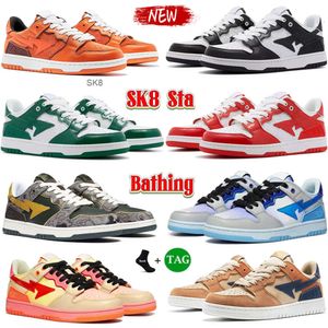 Zapatos de diseñador Sk8 Hombres Mujeres Zapatos casuales Zapatillas de deporte de monos de baño Nigo Court Sta Zapato de plataforma baja Negro Blanco Patente Abc Camo Azul Naranja