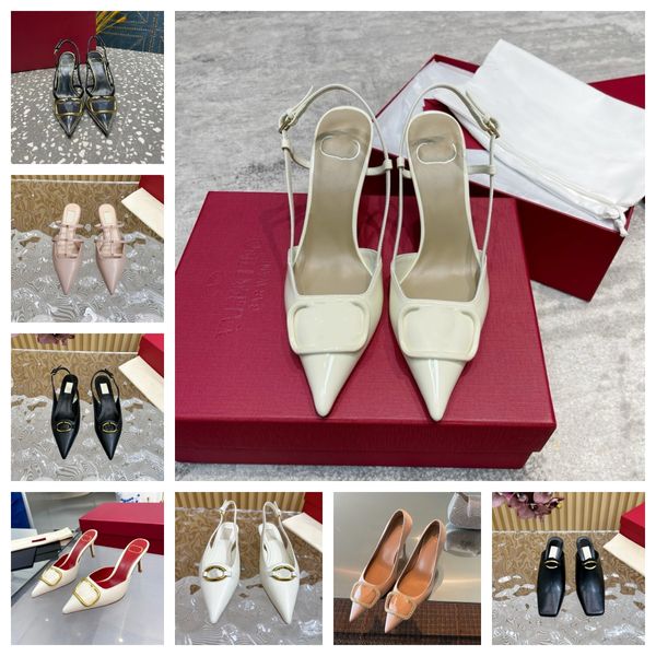 zapatos de diseñador zapatilla zapatos de verano sandalias versátiles de fondo plano baile de boda formal con zapatos de mujer damas intelectuales sandalias de tacón delgado