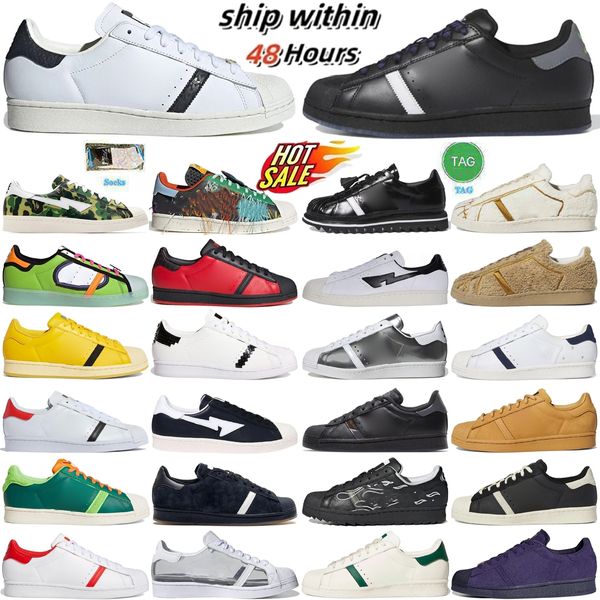 Chaussures designer baskets Superstar Trainers Shoe Womens Mens Black Cloud White Gol Vanille Camo Green Strawberry Chocolate Sleep Rave Club Sliver Core Skle Park Run