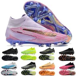 Zapatos de diseño fútbol fantasma gx fantom gt2 elite df fg blaze edición limitada azul rosa rosa anti-clog fusión Volt Volt Botas de fútbol Black Pack Slip-On tacos