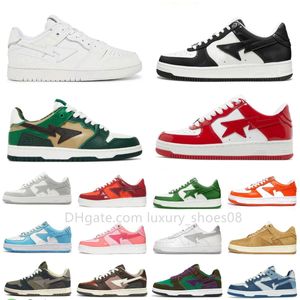 Chaussures de créateurs Sta Casual Chaussures SK8 Low Patent Cuir Shark Noir Blanc Bleu Rose Gris Orange ABC Camo Outdoor Hommes Femmes Sports Baskets