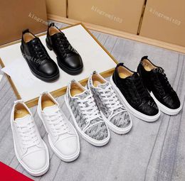 Designer schoenen rode onderkant bezaaid spikes sneakers heren dames trainers laag uitgesneden suède klinknagel sneaker partij bruiloft lederen schoen met doos 35-46