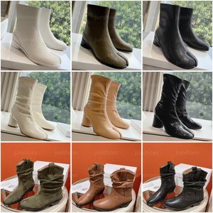 Chaussures de créateurs Tabi Boots Maison MM6 Hommes Femmes Split Toe Chelsea Boots Luxe Margiela Veau Cuir Daim Mode Genou-Haut Strass Western Talons Bottes Taille 35-45